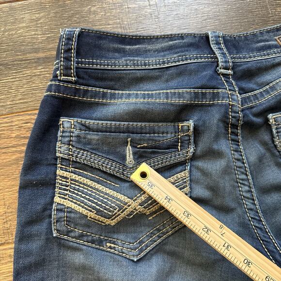 Buckle Black 11 Straight Jeans 32x32 Medium Wash Distressed Flap Pockets - Picture 10 of 13